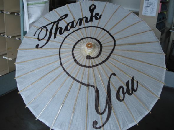 Thank you paper parasol wedding parasol thank you photos reception Wedding