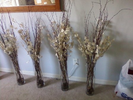 wedding nature decor centerpieces uplights Willow Branches