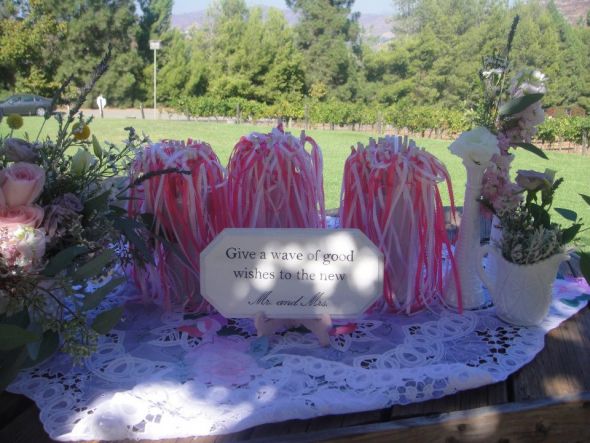 Ribbon Wand Sign and pink easel :  wedding pink white ceremony diy 317763 2456055604792 1354154383 32899641 730038160 N