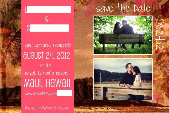 My DIY save the date with very limited resources :) :  wedding diy save date limited resources Save The Date   Blurred