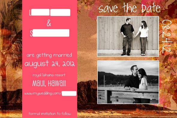 My DIY save the date with very limited resources :) :  wedding diy save date limited resources Save The Date Final   Hotel   Blurred