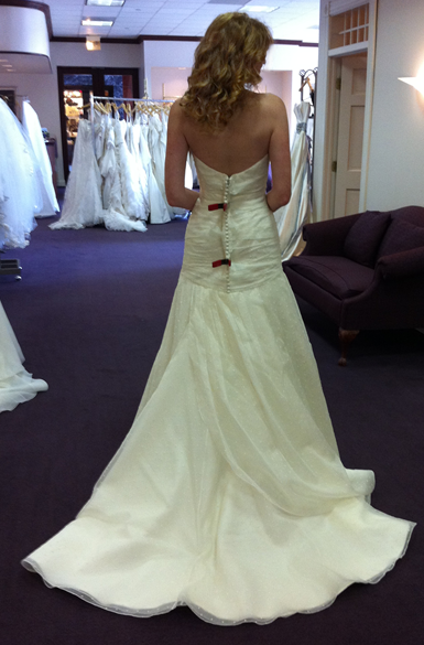Got my dress!!!! So ecstatic!!! (pics) : wedding priscilla of boston melissa sweet gigi organza polka dots Dressback