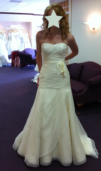 Got my dress!!!! So ecstatic!!! (pics) : wedding priscilla of boston melissa sweet gigi organza polka dots Dressfront1