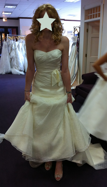 Got my dress!!!! So ecstatic!!! (pics) : wedding priscilla of boston melissa sweet gigi organza polka dots Dressfront2