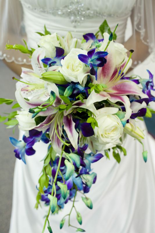My Blue Orchids bouquet wedding Jackson IMG 9174
