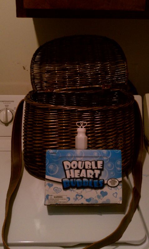 130 Wedding Bubbles and Basket $30.00 :  wedding bubbles basket hearts white ceremony outdoor diy reception Bubbles