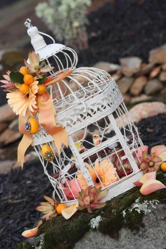 Birdcage Centerpiece Mockup wedding birdcage rose petals centerpieces love 