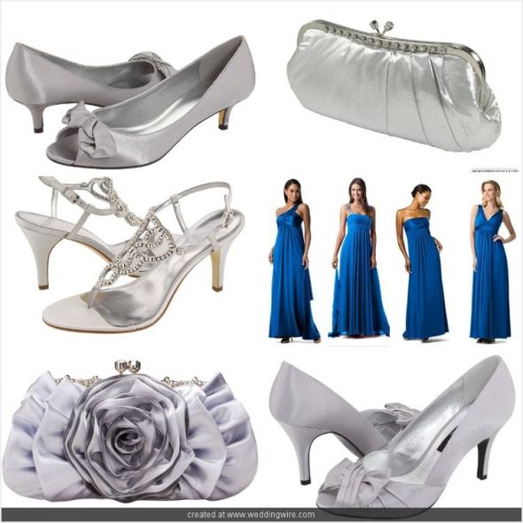 Royal Blue BM Dresses Black or Silver Shoes wedding Iboard 