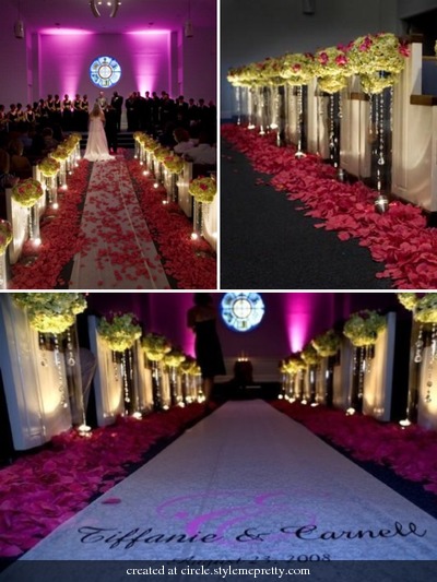 Pomander Rose balls or lantern for wedding ceremony aisle decor or both