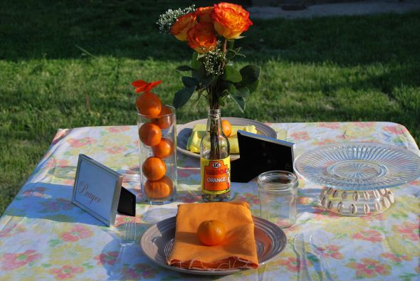TABLE SET UPs wedding budget orange pink yellow diy reception Wedding 