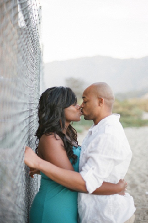 Show Your Engagement Photos :  wedding engagement photos engagement pics on website remy remi hair 1 Kissing Beach Fence 4