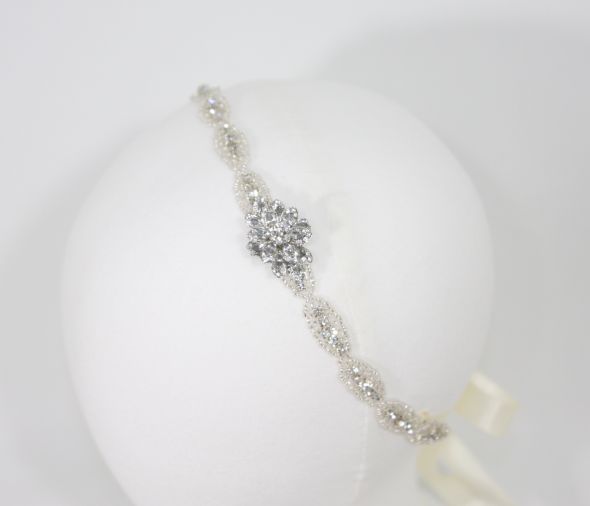 Bridal Crystal Headbands wedding crystal headband ribbon headband tiara