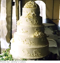 Inspiration :  wedding bouquet cake dress invitations purple reception shoes silver yellow 5 Stacked Layers