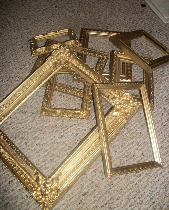 8 gold frames various sizes 20 shipped Vintage Wedding Sale frames 
