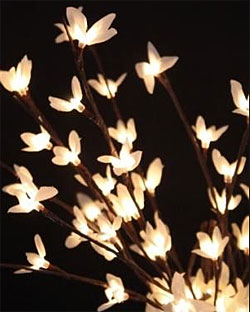 Lighted Flower Branches - Pink (Cherry Blossom), Yellow Forsythia and White :  wedding lighted flower branches lighted branches yellow forsythia cherry blossom gold pink white yellow bouquet engagement inspiration ceremony reception White Forsythia 250