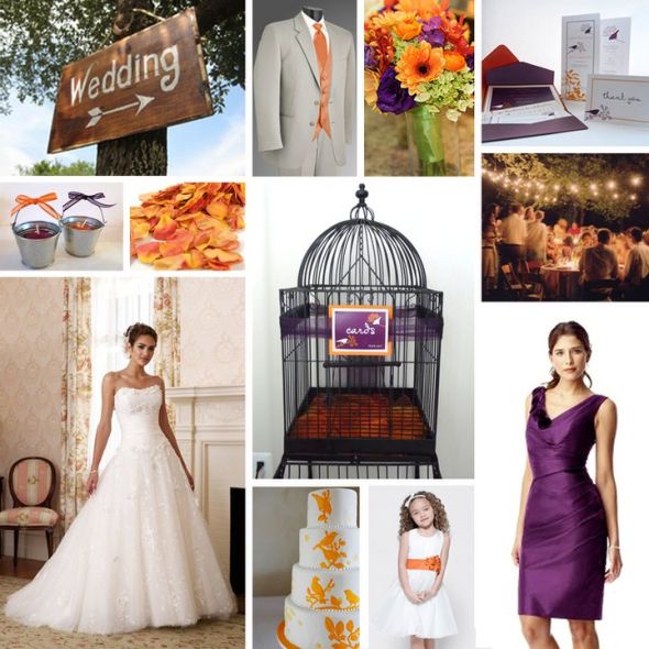 Get Inspired! :  wedding plum lime green orange outdoor wedding bird theme 66068 505198491955 94400114 30157586 6841449 N