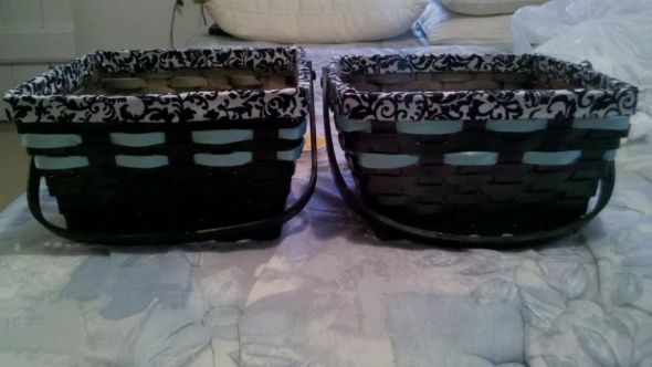 My DIY Damask Aqua Bathroom Baskets wedding black diy Bathroom Baskets