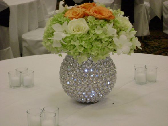 25 Crystal Ball Vases....BREATHTAKING!! : wedding rhinestone crystal balls 0561