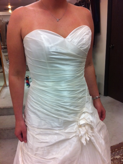 Gorgeous raw silk dress, size 10, never worn.  $1000 obo :  wedding sweetheart fit and flare pronovias la sposa casablanca maggie sottero dress Photo 17