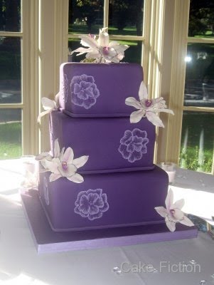 wedding Cymbidium Orchids Purple Wedding Cake 