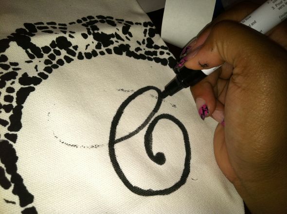 Bridesmaids Doily Canvas  Bags :  wedding bridesmaid gifts black white bridesmaids IMG 0177