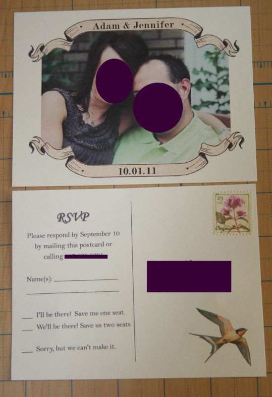 wedding diy invitation The RSVP card is a postcard that uses one of our 