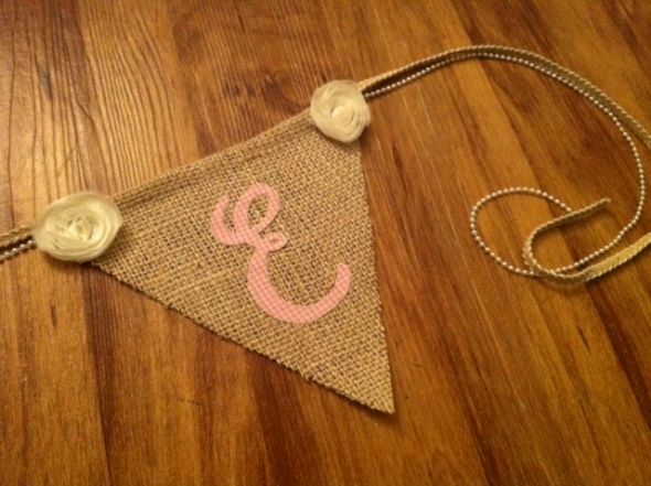 DIY Cake Table Bunting! : wedding brown pink ivory diy Bunting3
