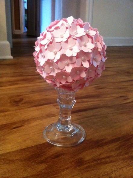 DIY PAPER HYDRANGEA POMANDERS! :  wedding vintage paper pomanders diy pink hydrangea Paper Pom 1