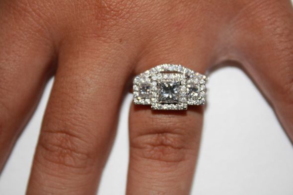 Semi-eternity three stone e-rings + bands :  wedding ring rings e ring engagement three stone 1 three stone semi eternity 1 eternity Ring1