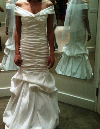 Jessica McClintock Mermaid style : wedding mermaid size 4 white taffeta reception destination dress Dress Front