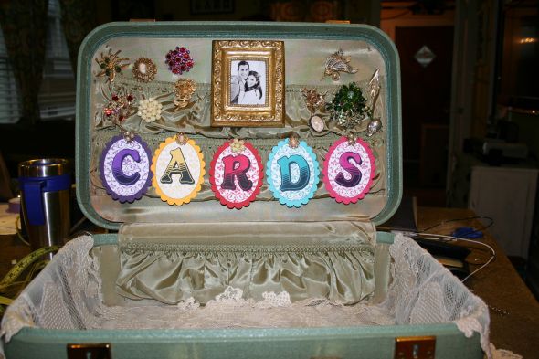 Ideas for Tropical Wedding Card Boxes Collect cards in a container that