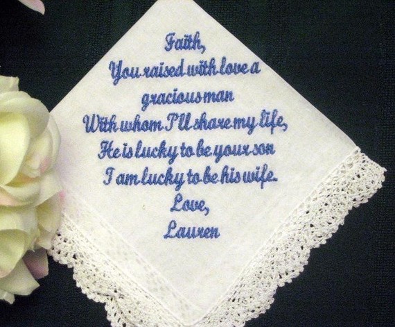Gifts for the Grooms Parents? :  wedding gifts groom parents in laws Hanky