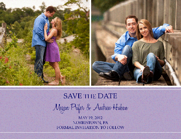 Our finished SAVE THE DATES