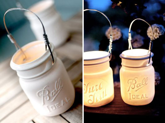 Or even frost some mason jars and use LED lights like this Decorating Cabin