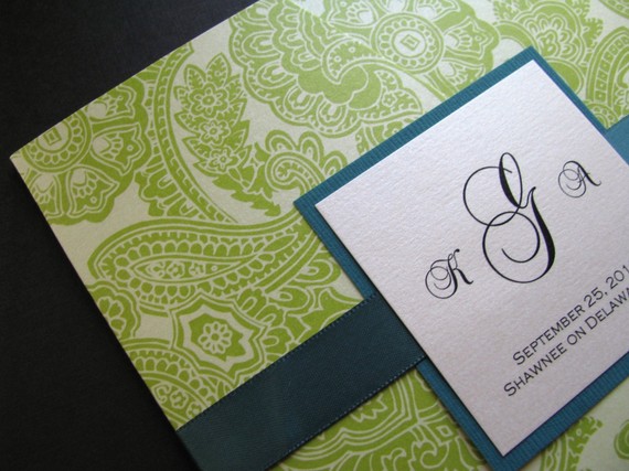 turquoise and yellow wedding invitations
