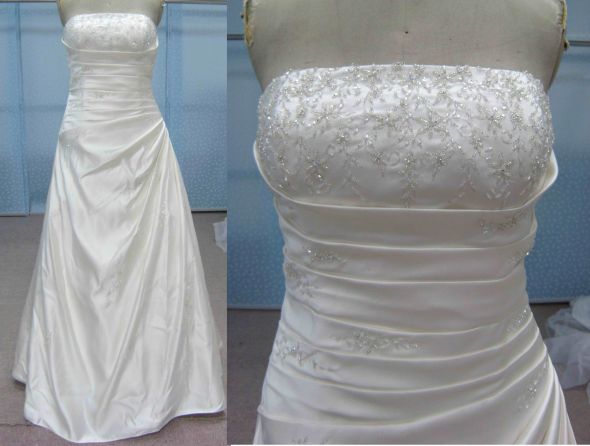 Custom Wedding Gown With Detailed Beadwork Size 12 White 680 wedding 