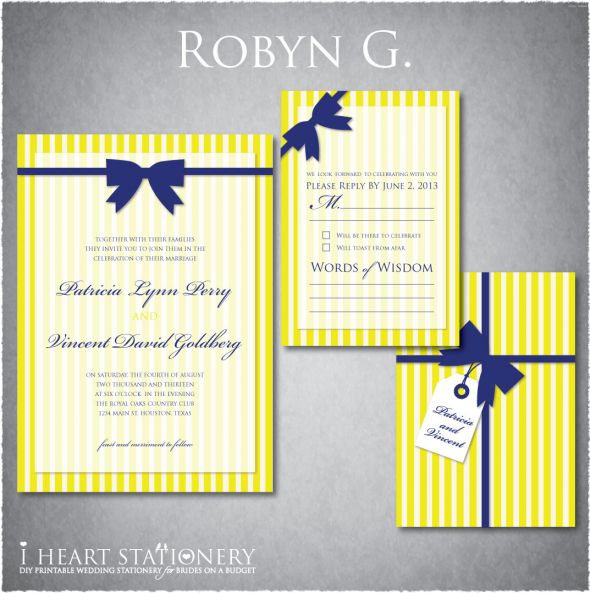 wedding invitations yellow blue Inviteyellow