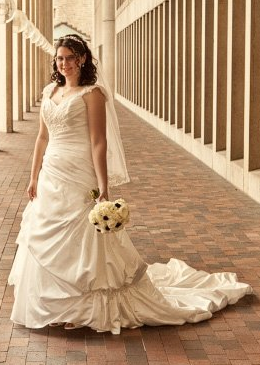 Short/petite brides: Post your dresses! :  wedding short petite vertically challenged wedding dress Dress
