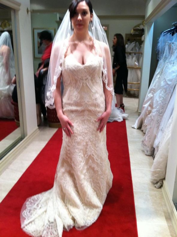 I ordered my dress!!!!!!!!!!!  (pics included) :  wedding lace dress bridal reflections fitting ivory mantilla Dress5