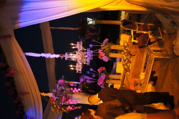 Purple and fuschia flower crystal wedding wedding fucshia purple decor 