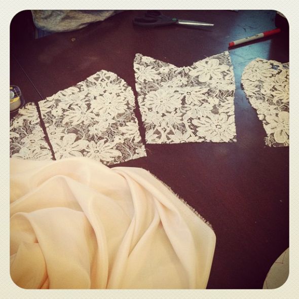 Update #2: Sewing my own pink wedding dress continues! :  wedding dress diy sewing peach pink silk tulle pearls Danelledress