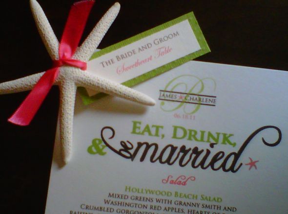 DIY Friday : wedding diy features Unnamed DIY Menu & Escort cards : wedding escort cards starfish menu brown green diy reception Unnamed