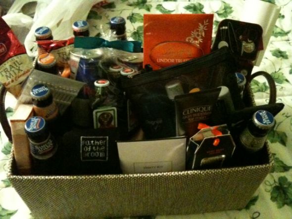 To surprise my groom and his groomsmen I made this basket and had it