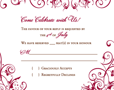 Rsvp Template Free