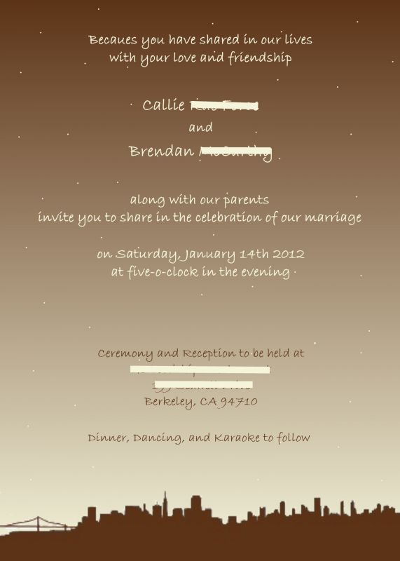 Simple Invites San Francisco Themed Wedding wedding san francisco skyline 