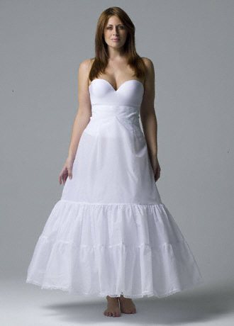 Plus size: A-Line Medium Fullness 2-Tier Slip Style 9603W, Size 16-18 : wedding slip petticoat undergarments other products white Slip
