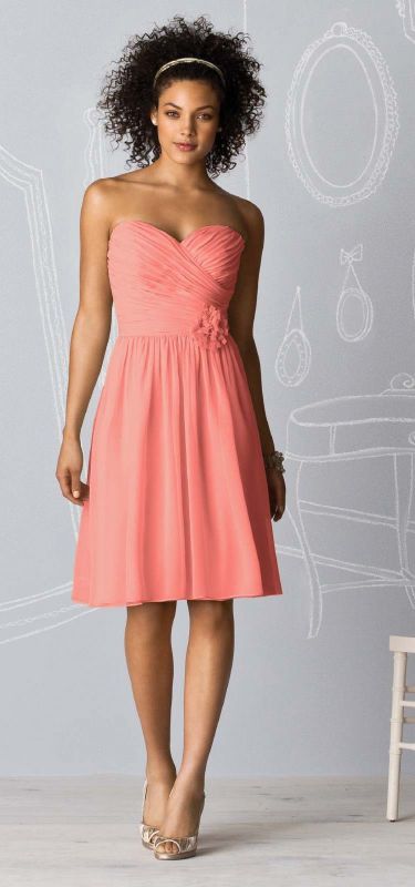 AFTER SIX 6609 DRESS SIZE 4 IN GINGER CORAL :  wedding bridesmaid coral dress pink bridesmaids 6609ginger0