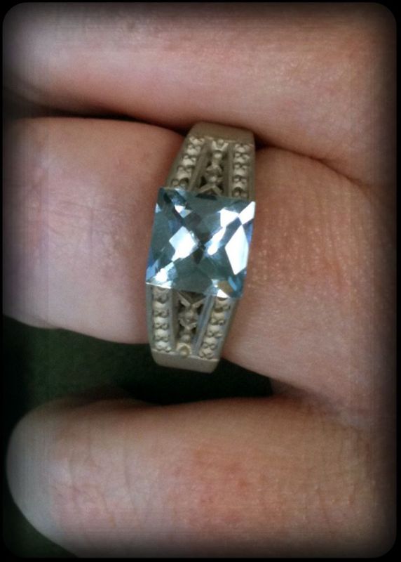 Aquamarine Center Stone for Ering : wedding aquamarine engagement ring ering gemstone Linear