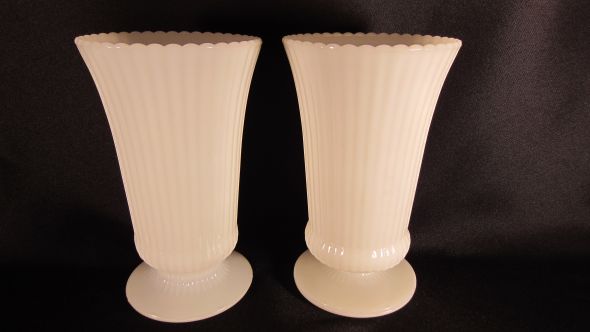 7 Vintage Assorted Tall Milk Glass Vases :  wedding milk glass vases white IMG 0460