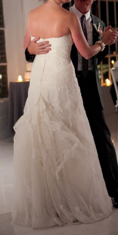 Pronovias La Sposa Lena for sale - street size 6/label size 8 - $900 :  wedding pronovias la sposa lena lace white ivory dress KateKenny 1468 2